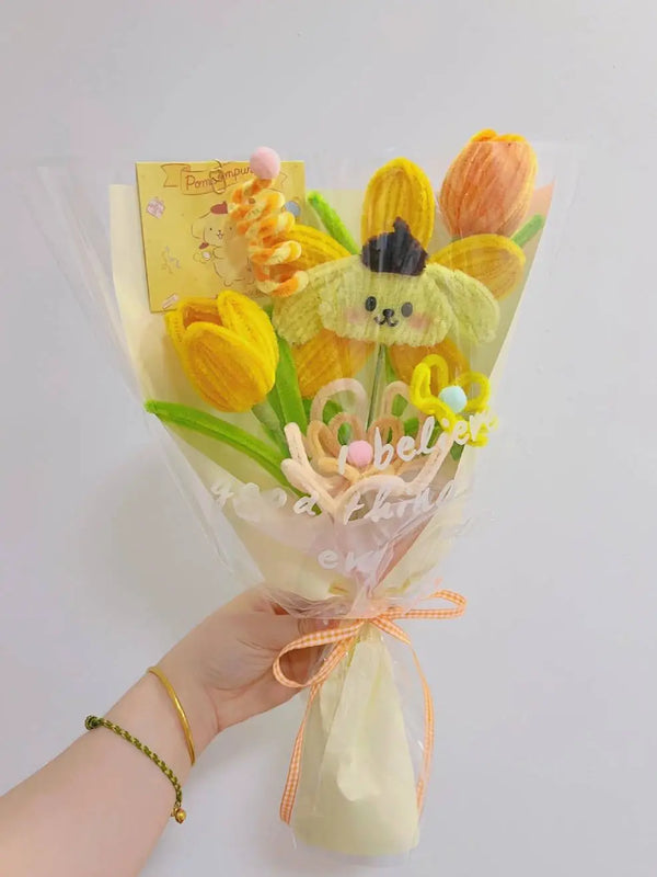 wrapped flower bouquet for kid