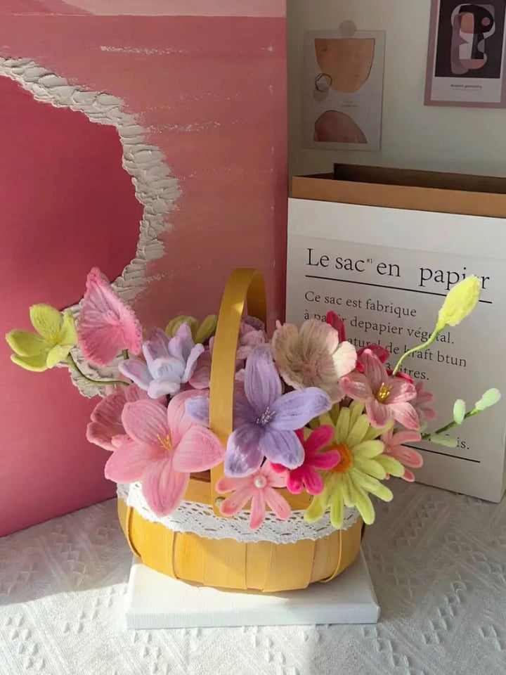 mixed flower basket gift for her
