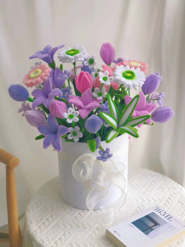 mixed purple flower arrangement