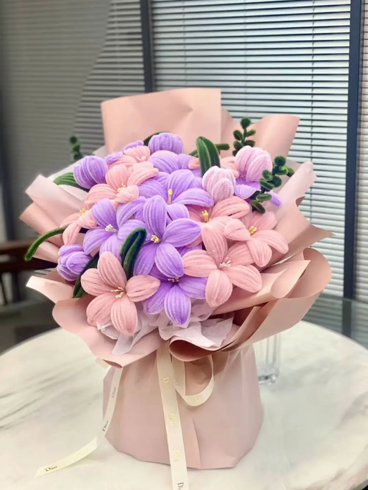 pink and purple tulip bouquet