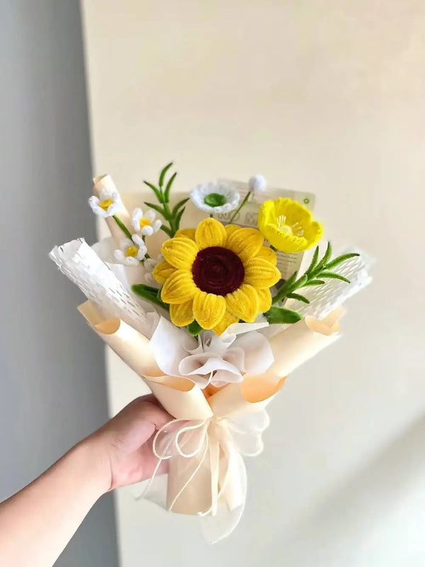 small sunflower bouquet with wrap