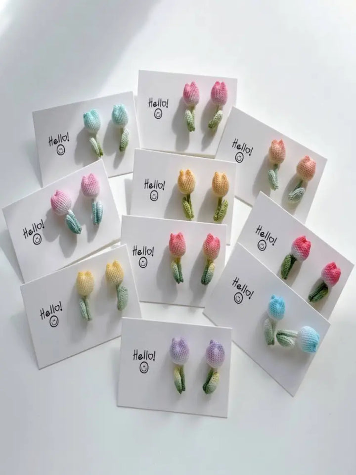 tulip flower stud earrings
