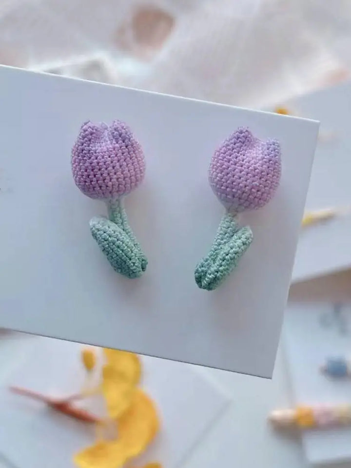 purple tulip earrings